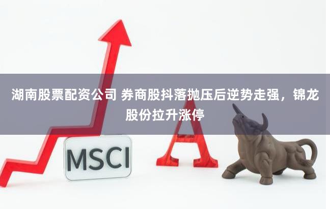 湖南股票配资公司 券商股抖落抛压后逆势走强，锦龙股份拉升涨停
